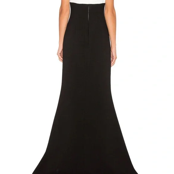 Jill Jill Stuart Dresses 4 Colorblock Plunge Gown Black/Ivory - Picture 3 of 11